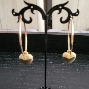 Elegant Gold Heart Hoop Earrings